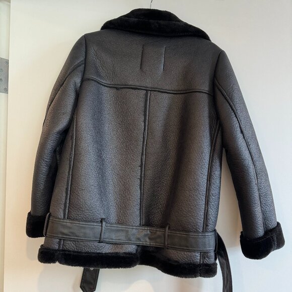 Zara Double-Faced Black Leather jacket - Picture 3 of 7